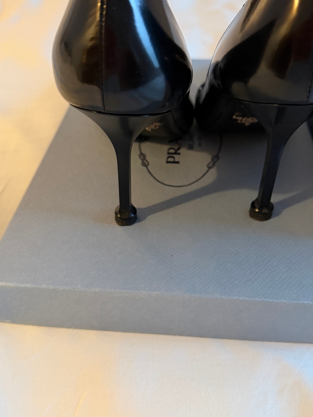 Prada Black Patent Leather Pointed-Toe Pumps - Picture 9 of 9